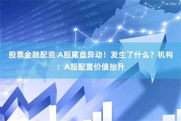 股票金融配资 A股尾盘异动！发生了什么？机构：A股配置价值抬升